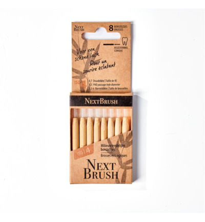 NextBrush Bamboe interdentale ragers ISO 4 conisch (8 stuks)