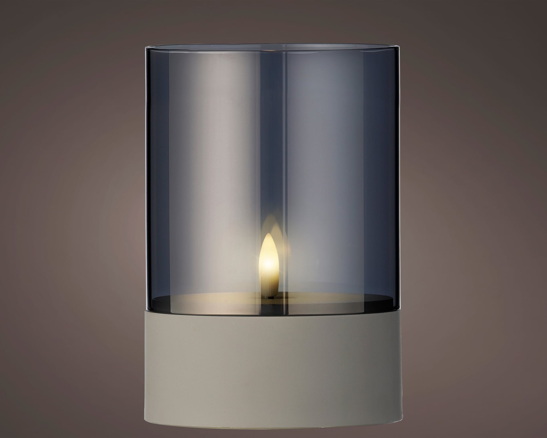 LED Kerze 15 cm grau