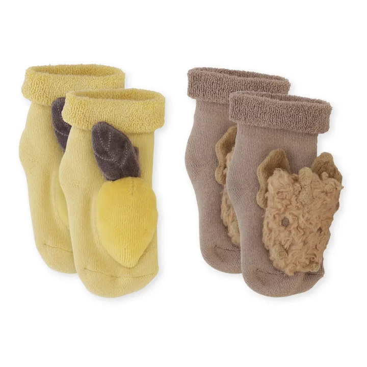 Konges Sløjd Lot 2 paires de Chaussettes Coton Bio | Marron