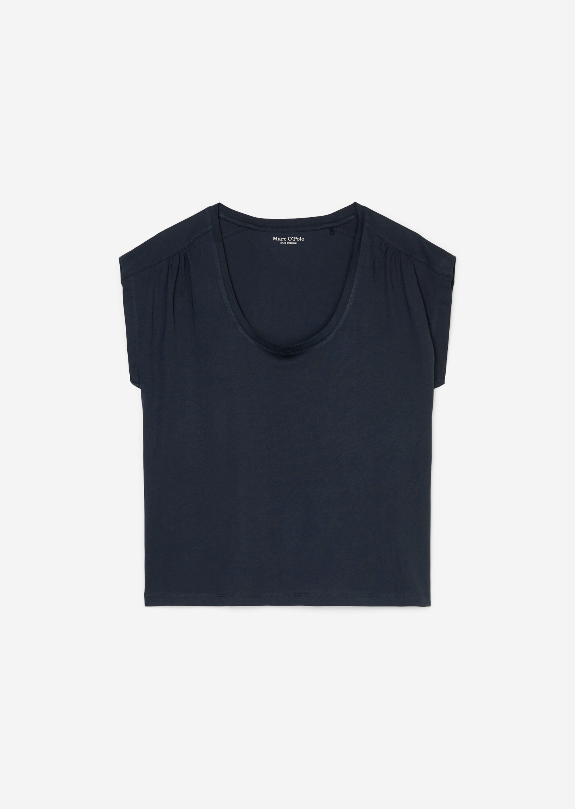 Ärmelloses T-Shirt mit geraffter Schulter regular aus leichtem Single Jersey