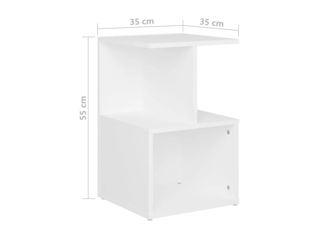 Table de chevet Blanc 35x35x55 cm Aggloméré
