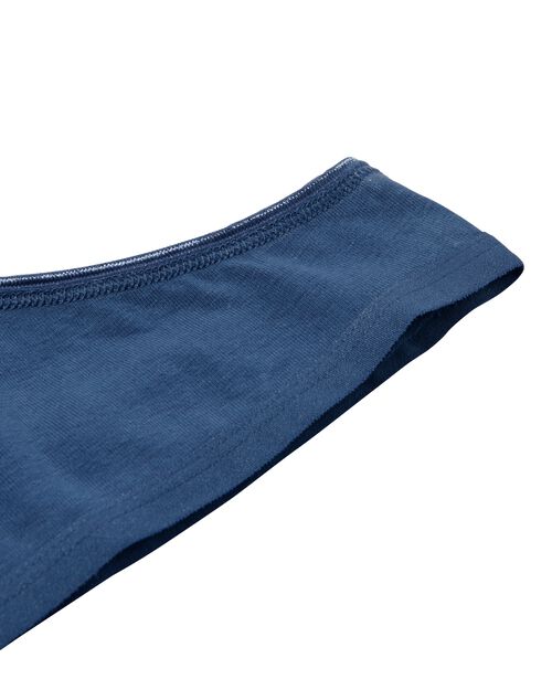 2 strings femme taille haute coton stretch bleu