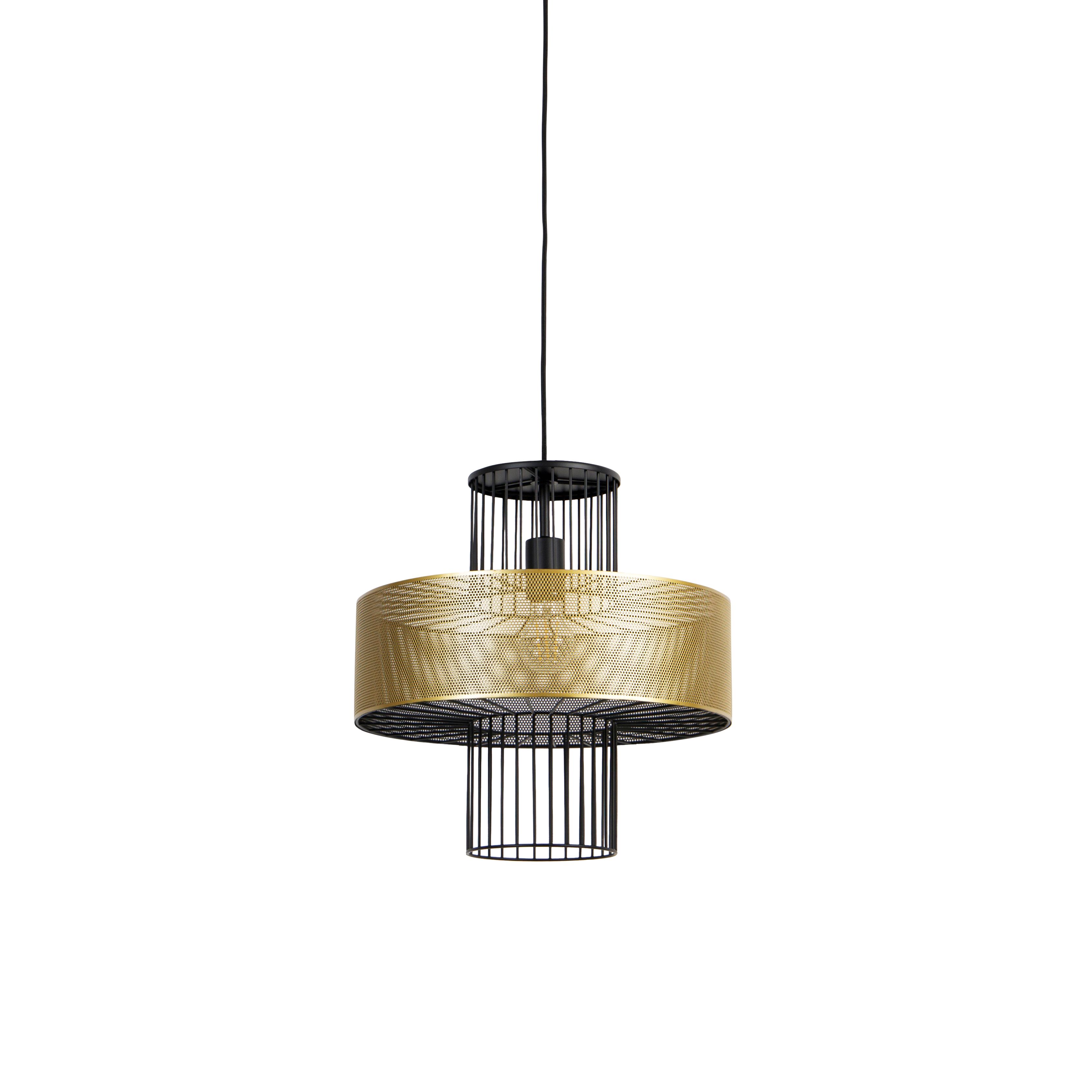 Design hanglamp goud met zwart 40 cm - Tess