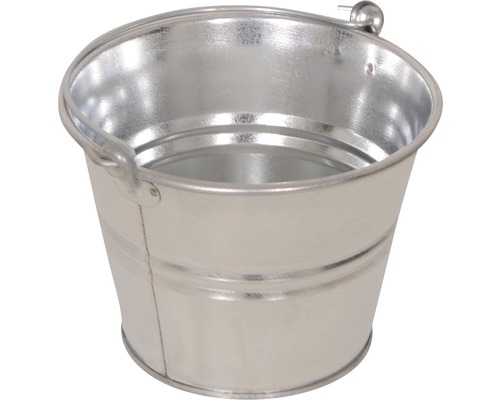 Zinken emmer Ø 10 H 13,5 cm zilver