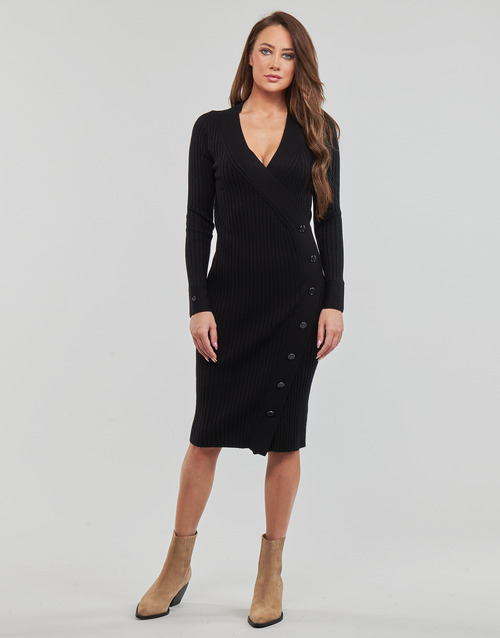 Guess - LS CECILE BODYCON DRESS - Noir