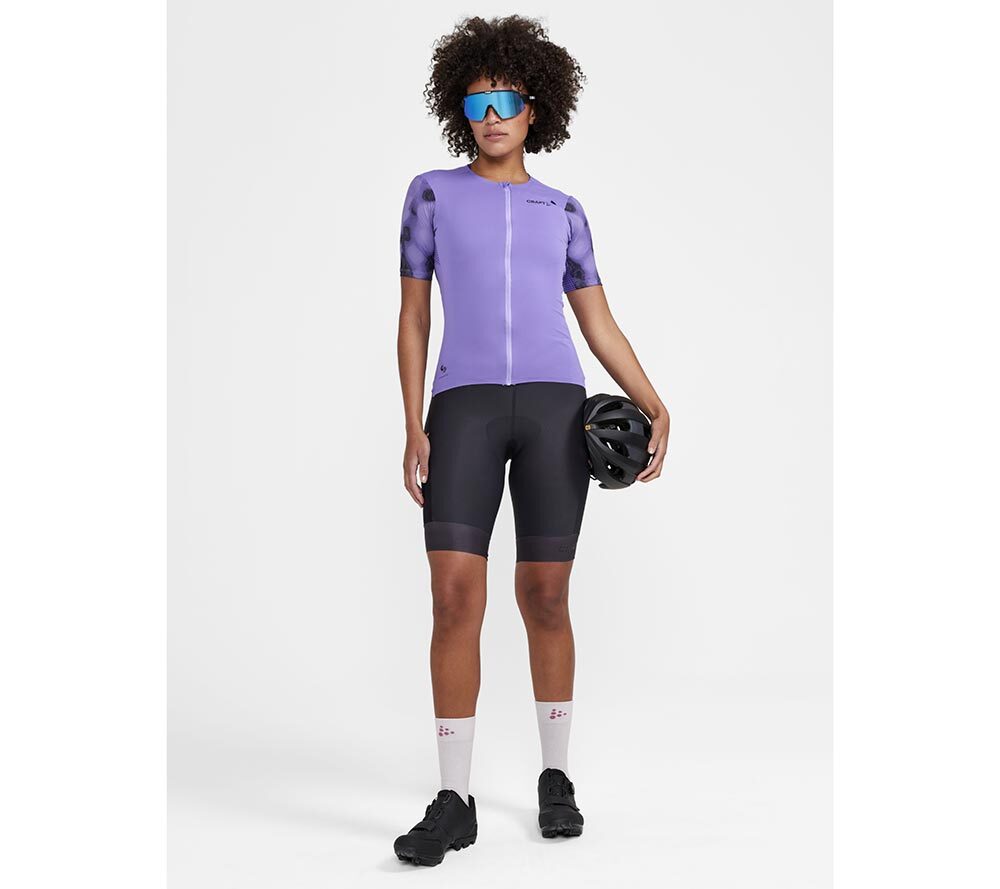 Craft Pro Gravel Fietsshirt Korte Mouwen Paars Dames