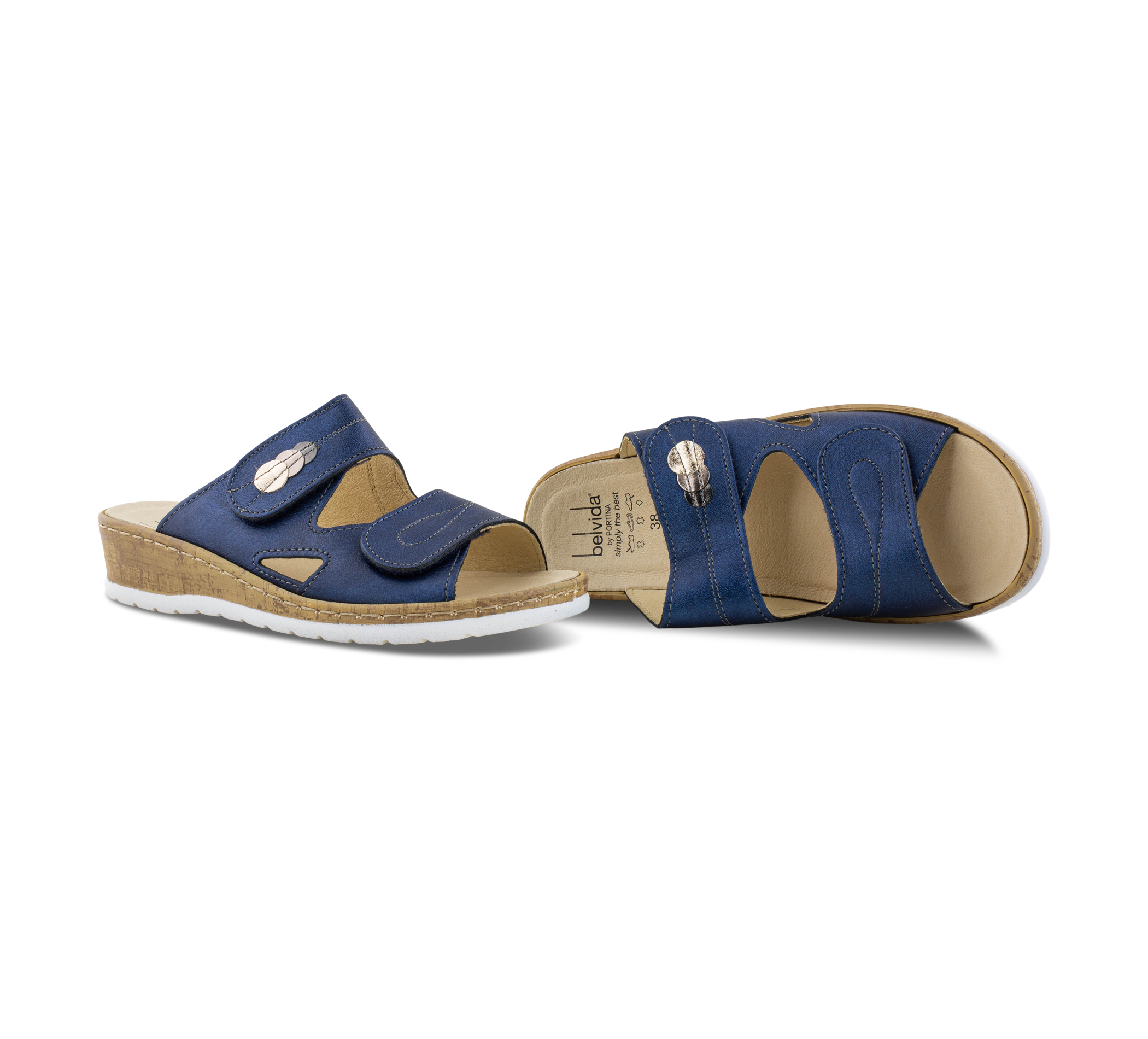 Belvida Offene Hausschuhe blau