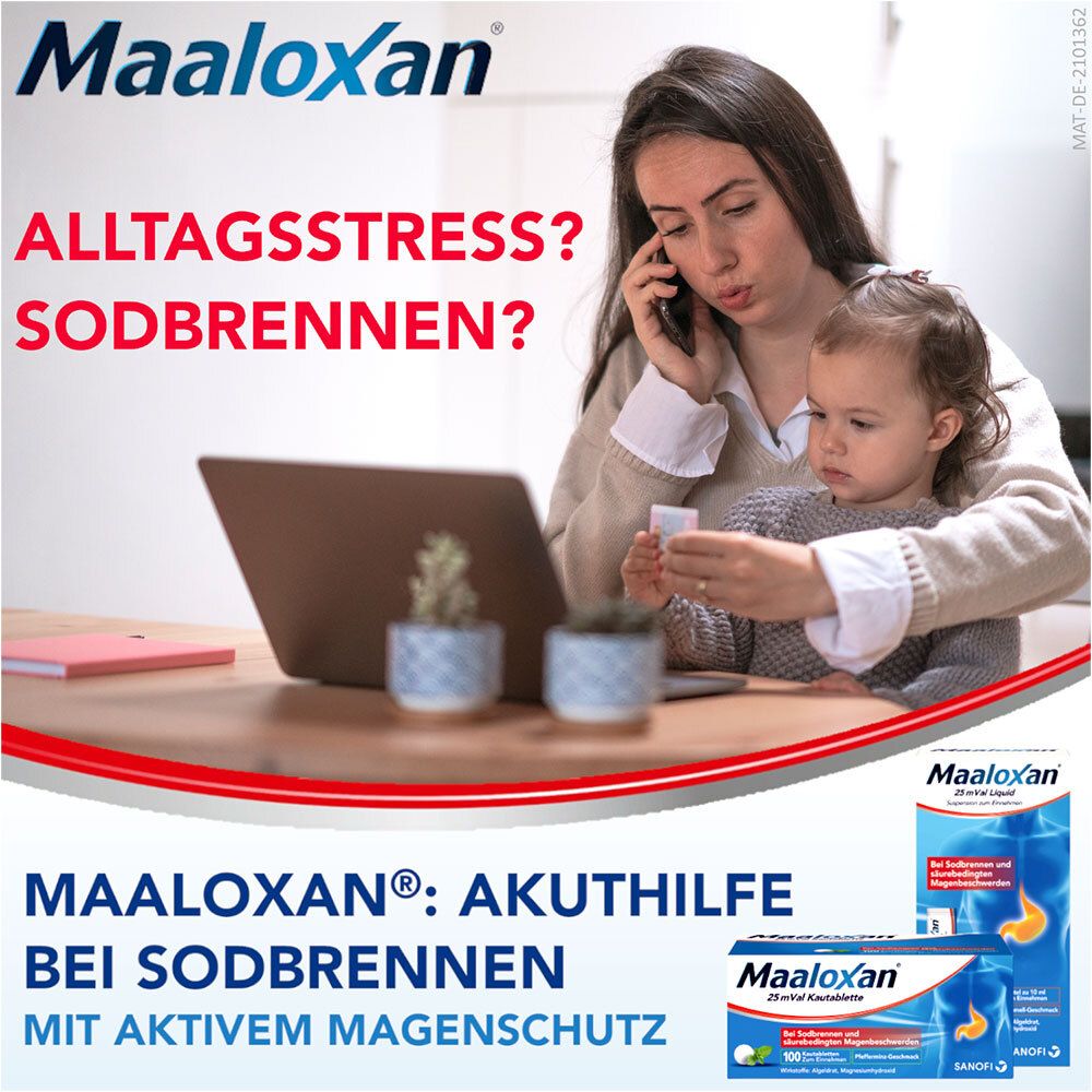 MAALOXAN®  Suspension bei Sodbrennen mit Magenschmerzen