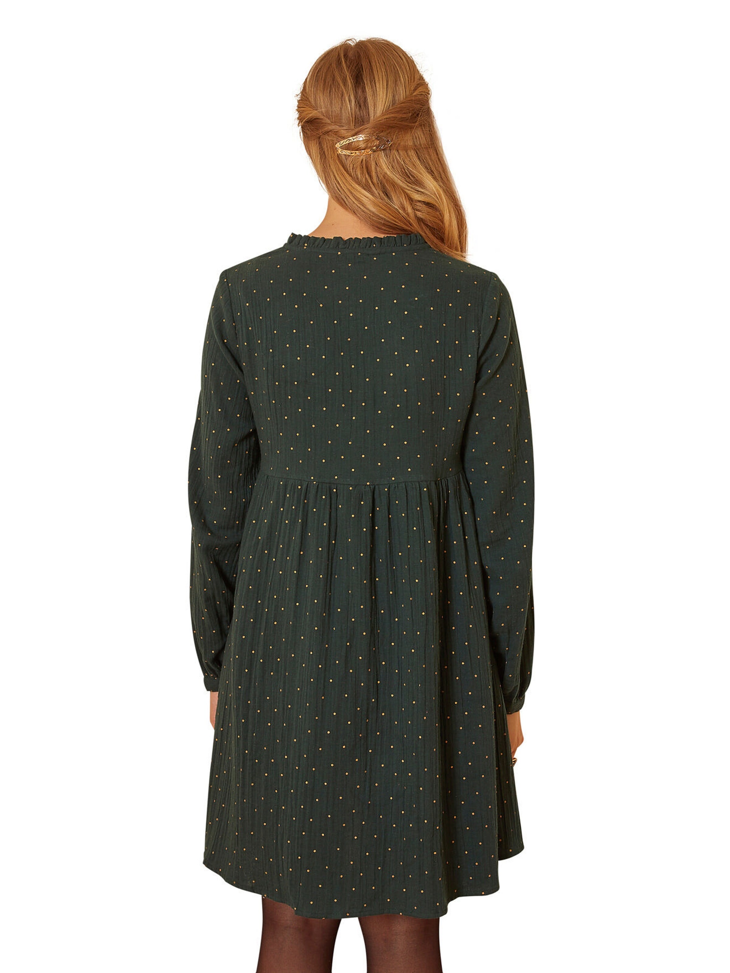 Vertbaudet Bedrucktes Kleid für Schwangerschaft & Stillzeit, Musselin grün
