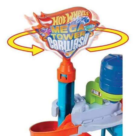 Hot Wheels City Mega Autowaschanlage, 1 Colour Shifters-Fahrzeug, Spielzeug für Kinder