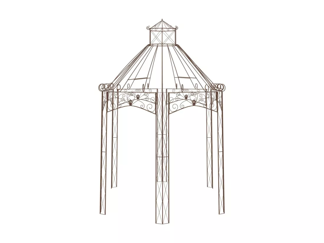 Pavillon de jardin Marron antique 400x258x378 cm Fer