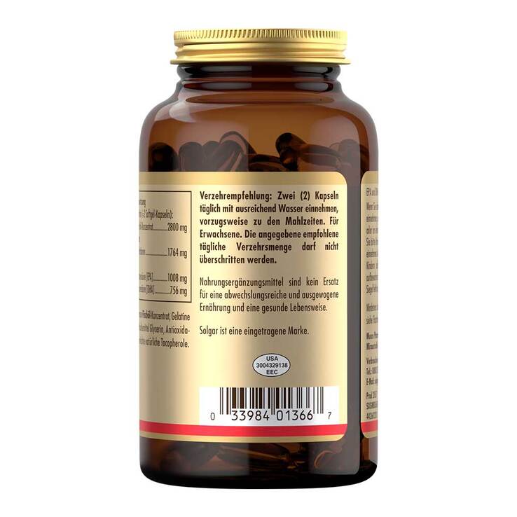 Solgar Omega-3 Fischöl hochdosiert Kapseln, 50 St