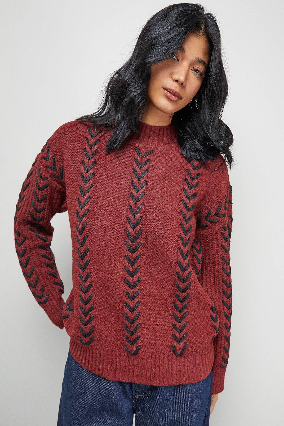 Warehouse synthétiquell Oversize à Détails de Surjet