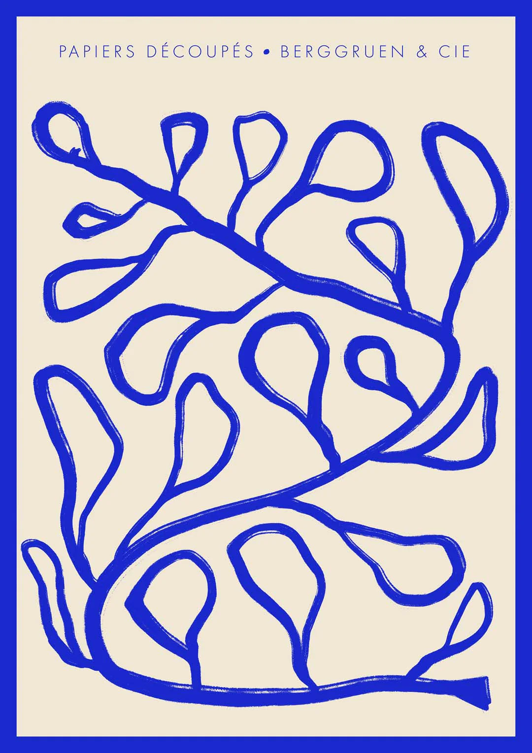 Blaue Linien Papiers Découpés Kunstausstellung