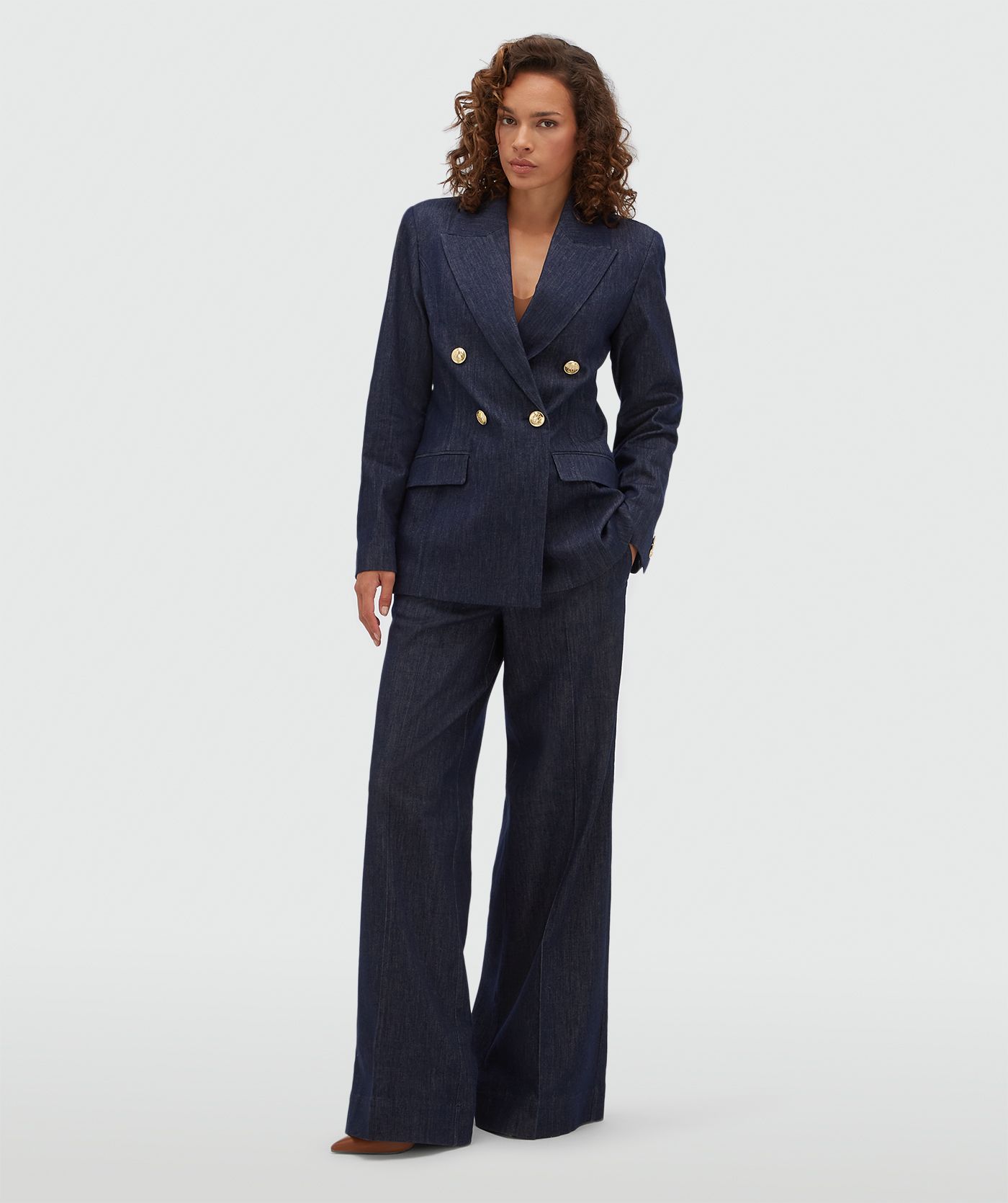 JV-BLUEBELL fitted blazer  - dark blue chambray