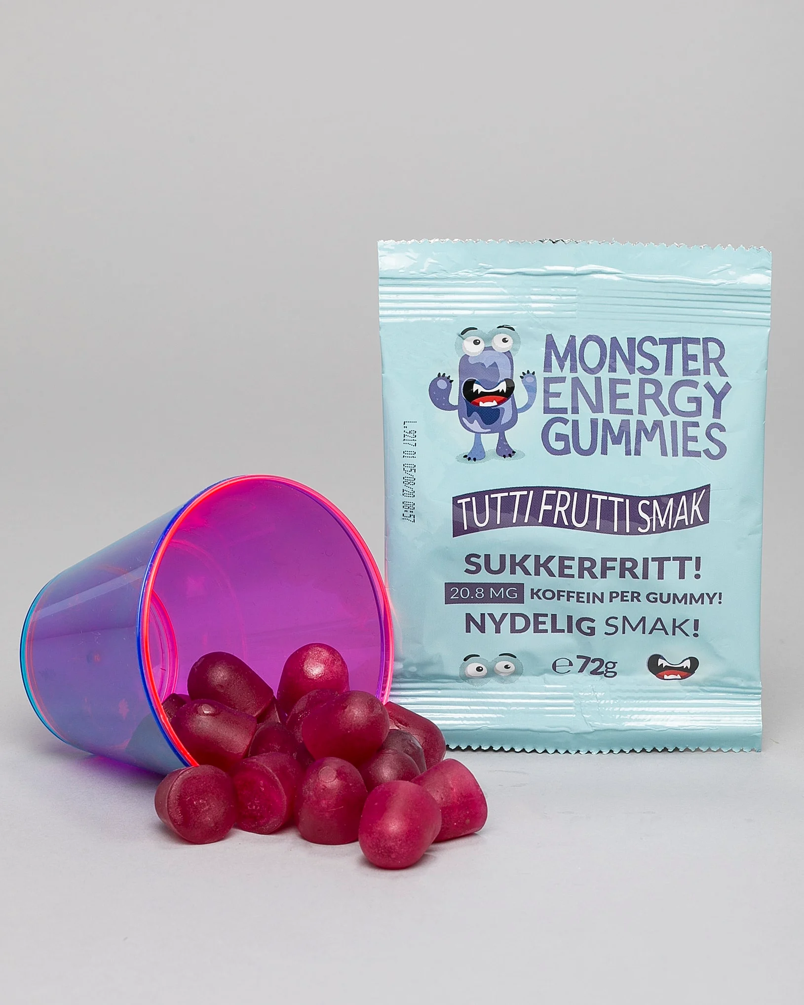 Monster - Sugar Free Energy Gummies - Tutti Fruitti 70g - 10-Pakning!