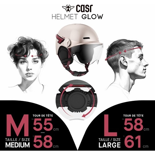 Casque vélo Casr GLOW AVEC LED ET VISIERE ROSE – L