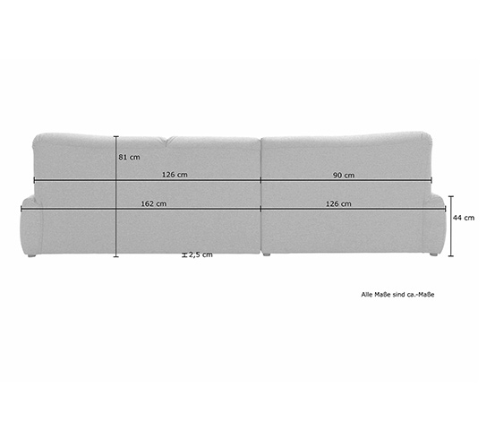 DOMO collection Ecksofa »Cesena«, links, anthrazit