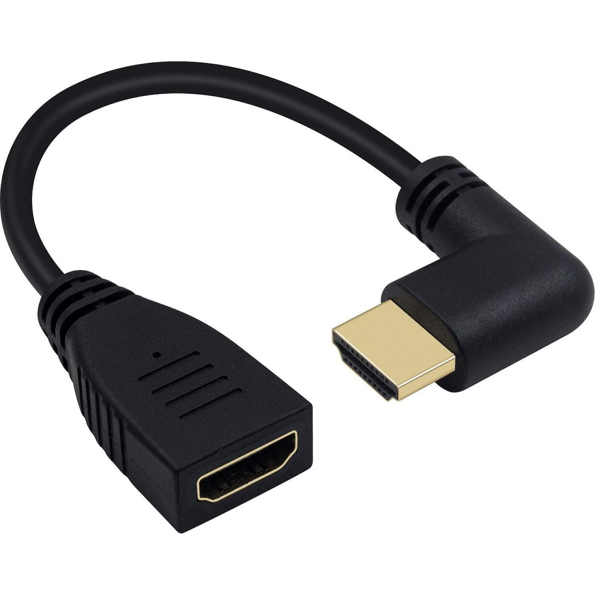 NÖRDIC vinklet HDMI-adapter 8K60Hz 4k120Hz 48Gbps hann til hunn HDMI2.1 18cm