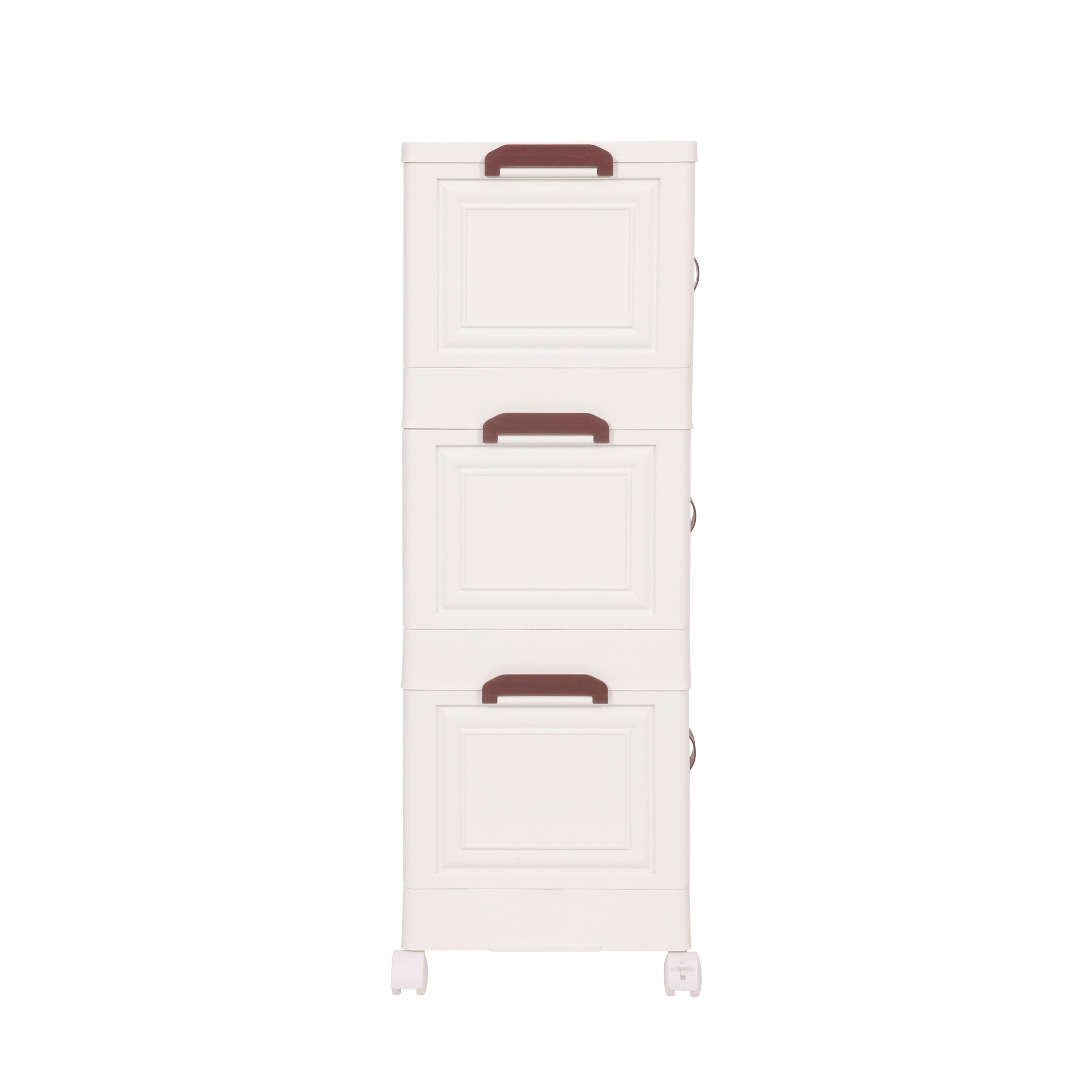Rollturm mit 3 Aufbewahrungsboxen beige