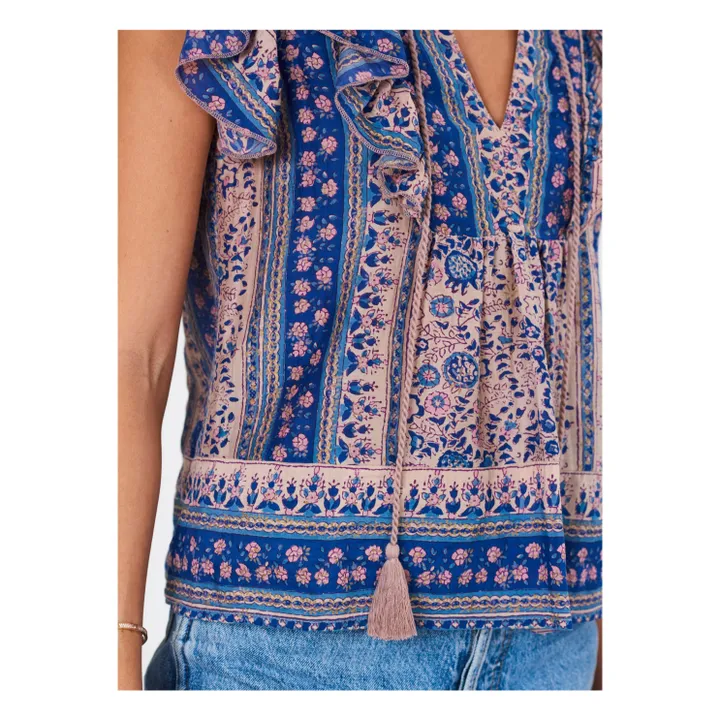 M.A.B.E. Blouse Volants Cass | Bleu