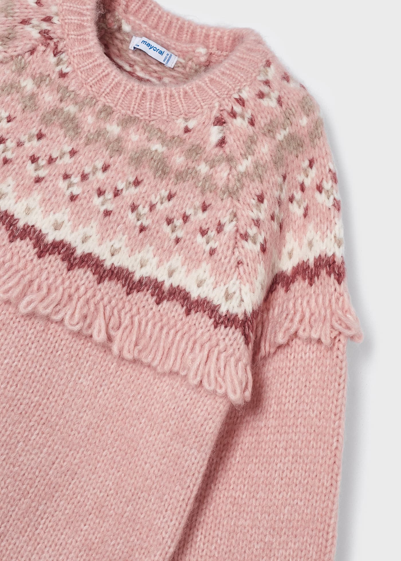 Vestido infantil com estampa jacquard