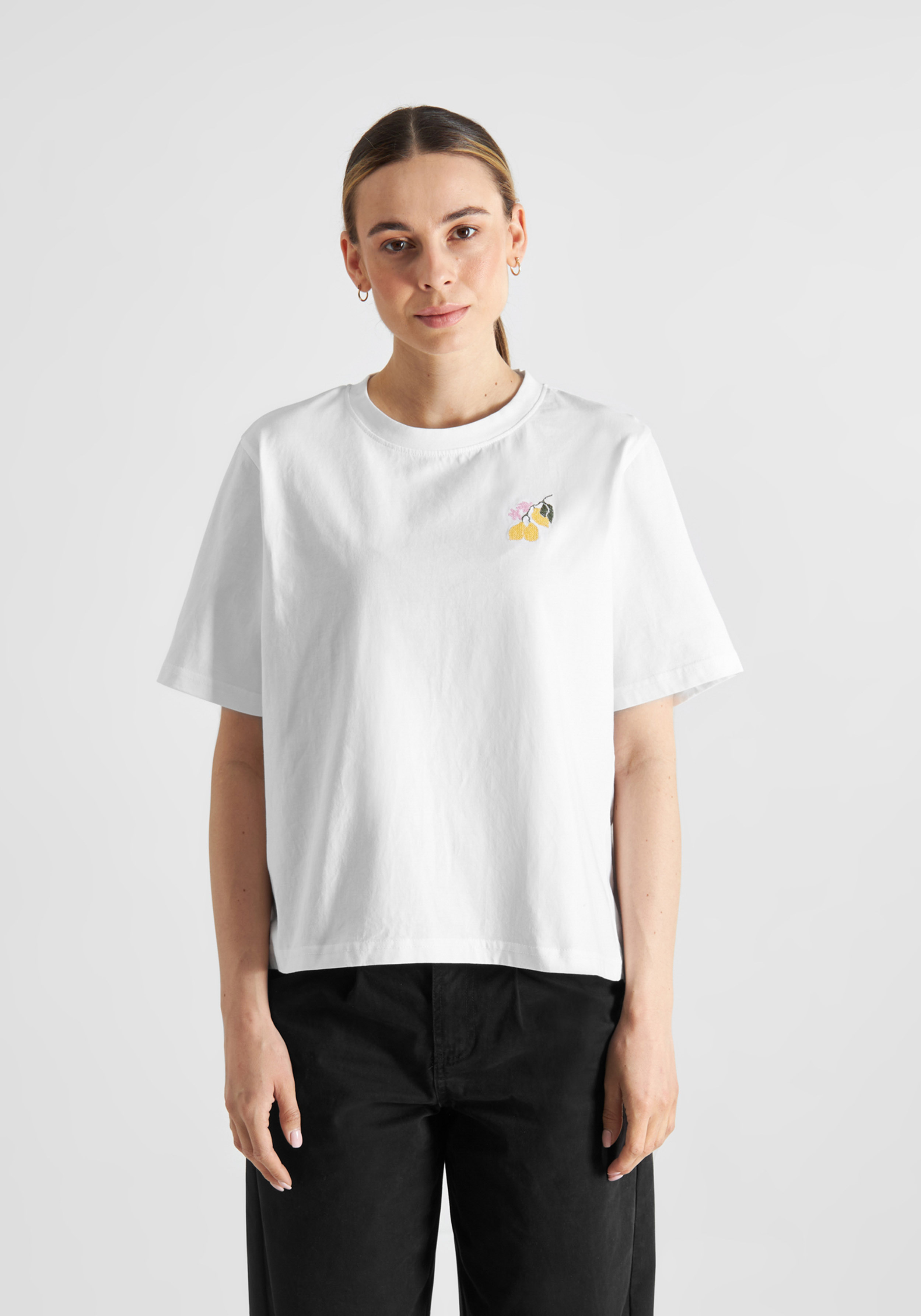 Dedicated T-Shirt Vadstena Lemon Branch White