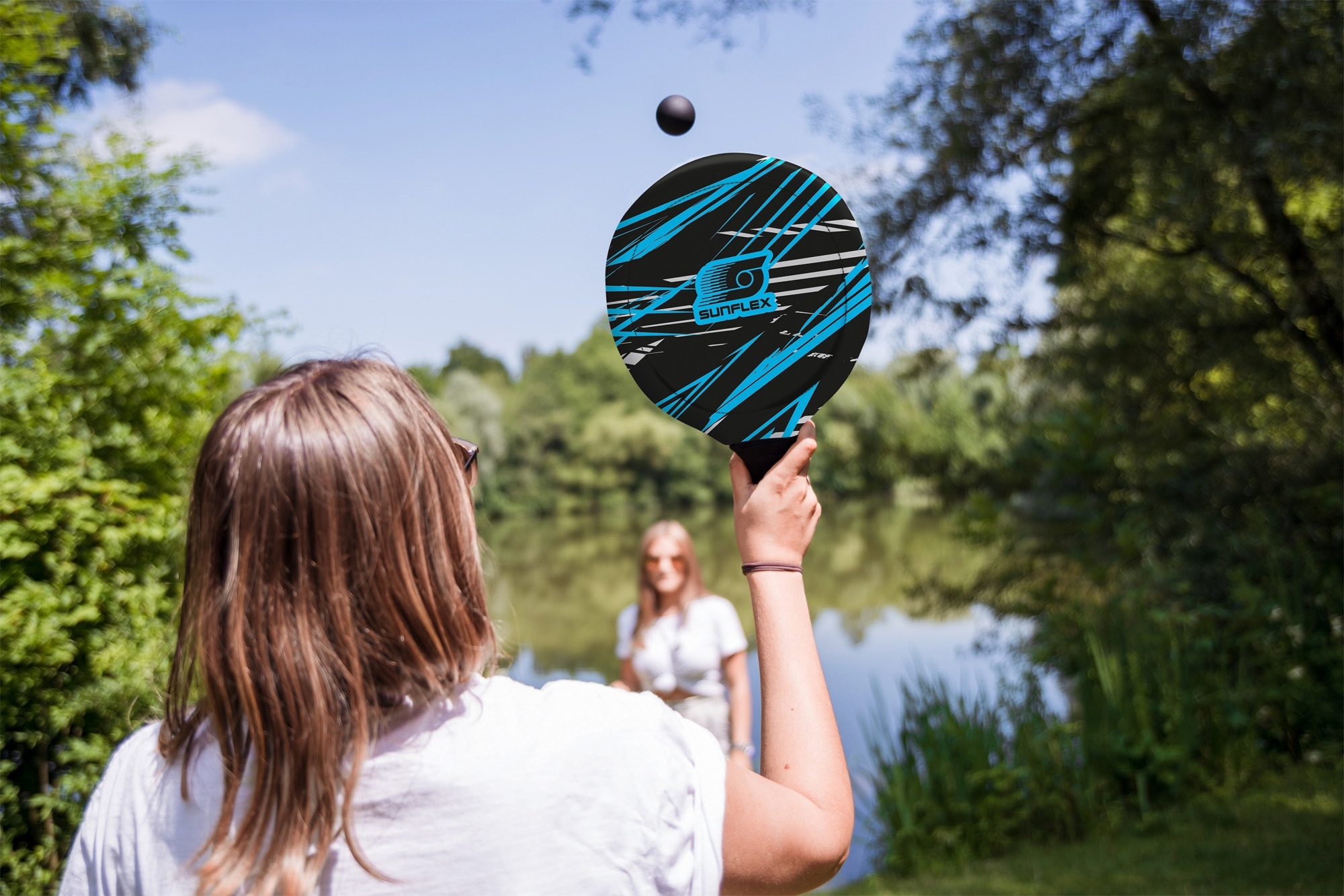 sunflex sport Beachball Set Action Pro mit 2 Schlägern und 2 Bällen