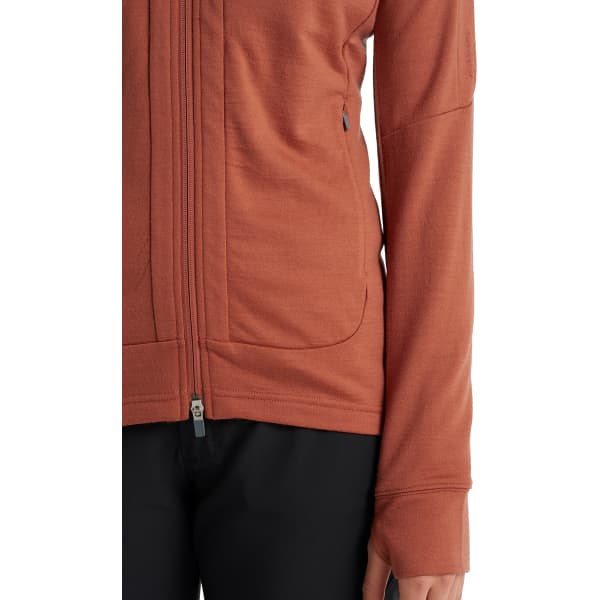 Veste polaire randonnée ICEBREAKER W QUANTUM III LS ZIP HOODIE CLAY