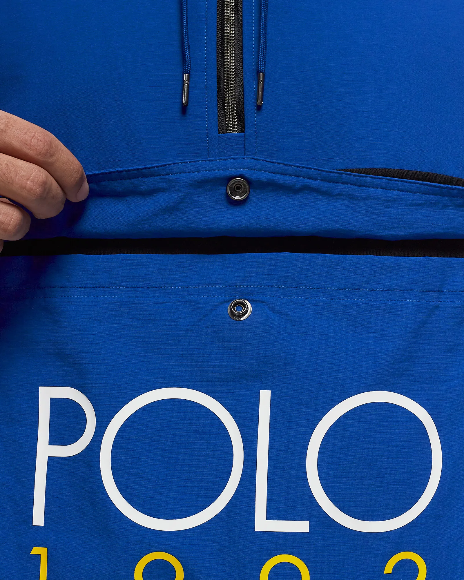 Camisa Polo Ralph Lauren de manga comprida com meio zíper