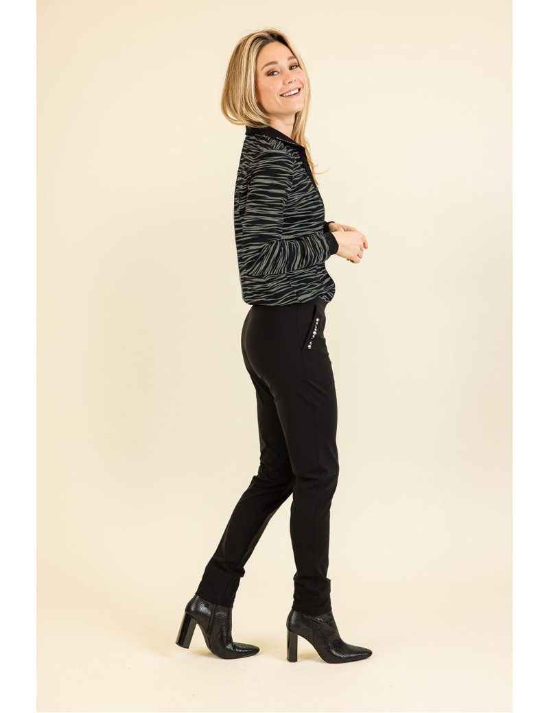 HBT BASICS INSOLITES | COMBINAISON LOVA FEMME NOIR KAKI ZEBRA