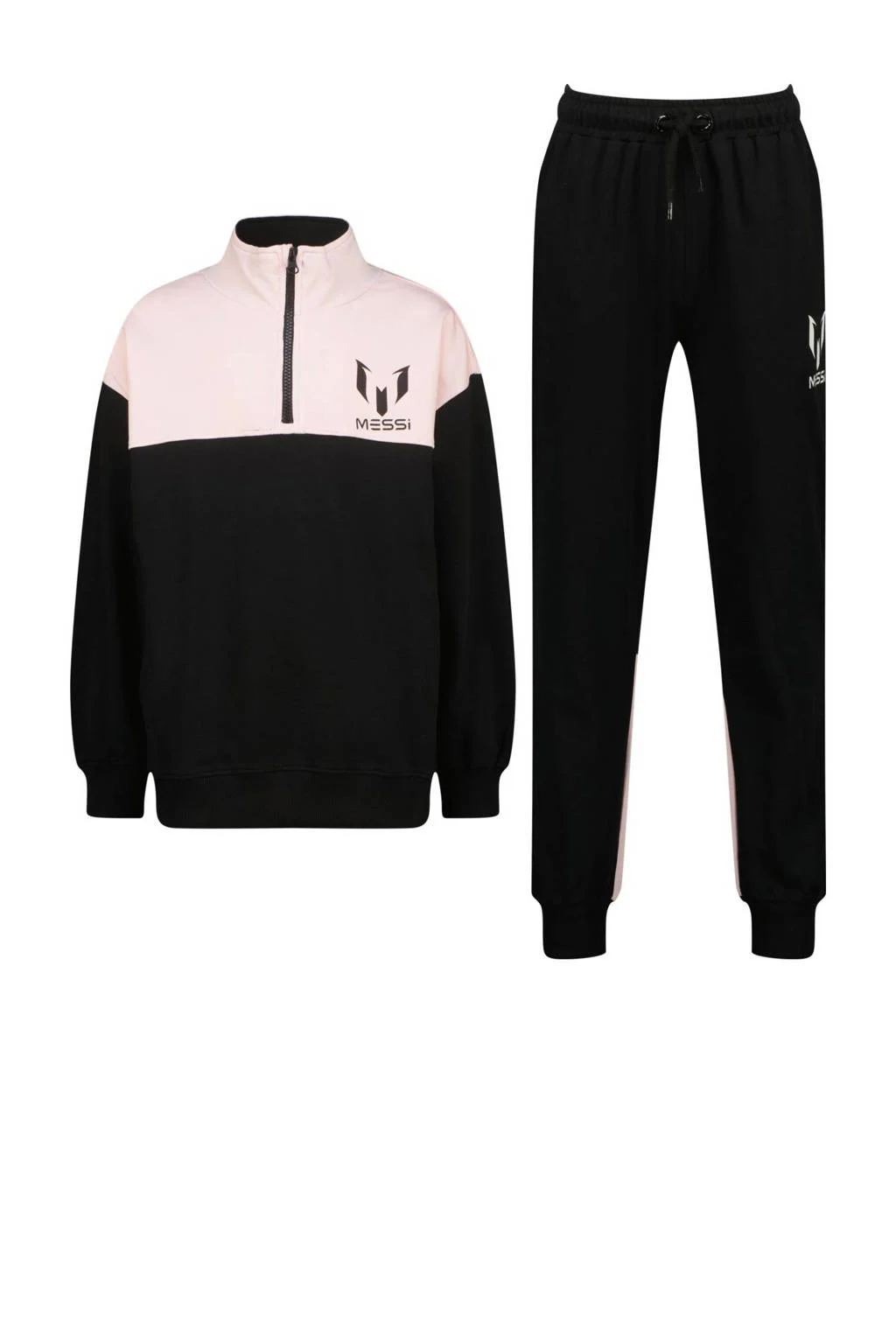 Messi sweater + joggingbroek lichtroze/zwart
