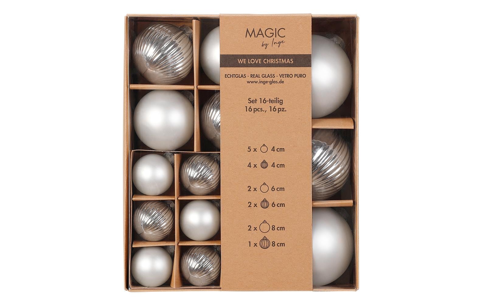 Weihnachtsbaumkugel »Frosty Silver 16 Stück, Silber«