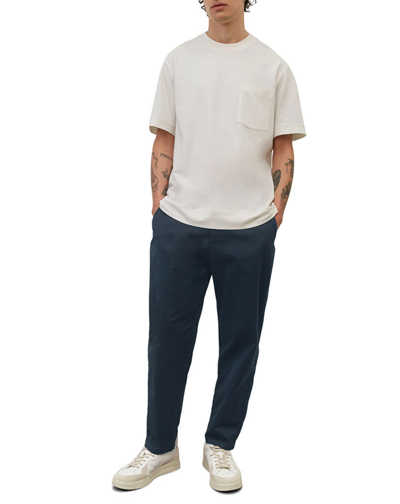 Marc O'Polo Pantalon Belsbo Jogger Coton Organic bleu marine