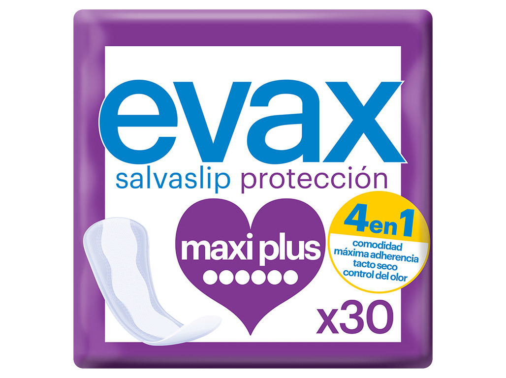 PENSOS DIÁRIOS SALVASLIP MAXIPLUS EVAX 30 UN