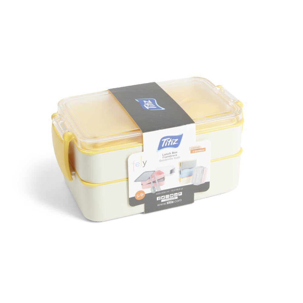 Lunch box 2 compartiments 400ml et 500ml avec couverts