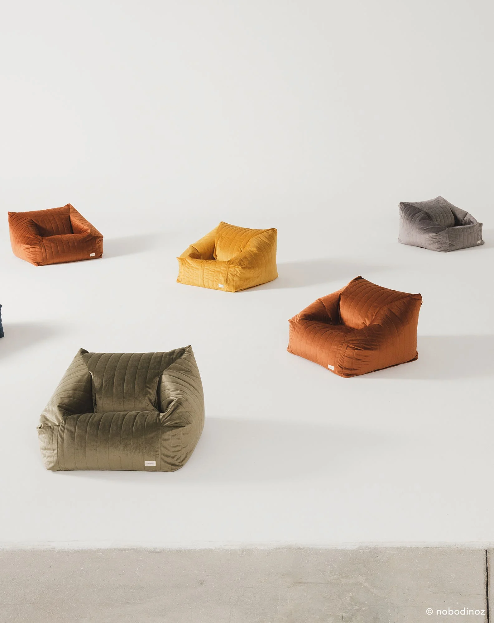 Fauteuil-pouf chelsea - taille enfant -eco-velours | Marron