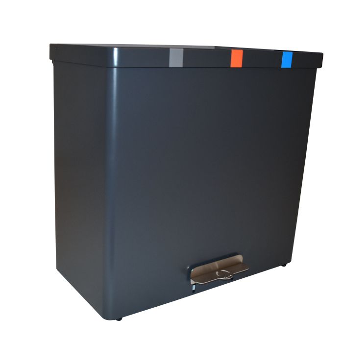 Vepa Bins Brandveilige Pedaalemmer Recyclokick 3 Grafietgrijs 3x34 liter (VB191390)