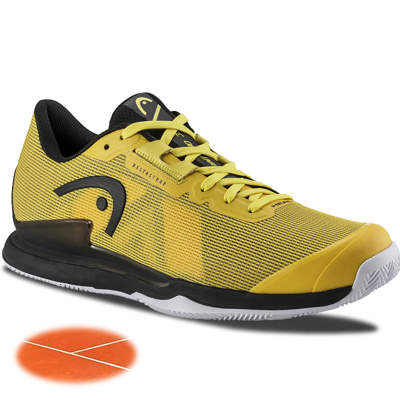 Head Sprint Pro 3.5 Clay jaune et noir spéciale terre battue