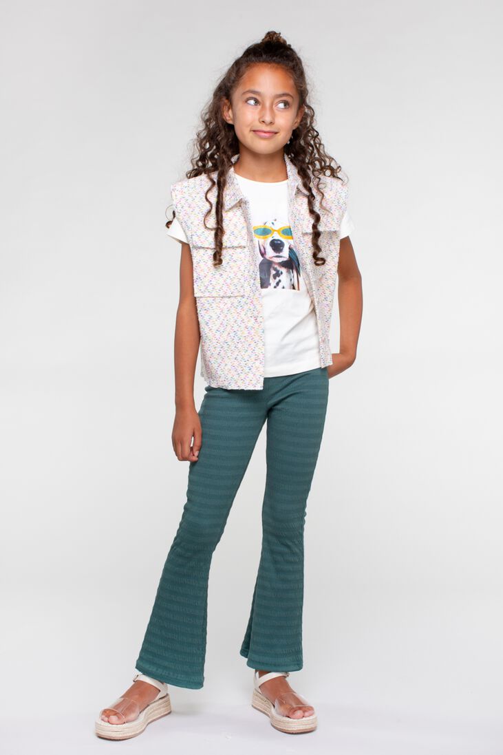 MOODSTREET petrol moodstreet flared broek girls flare pant structure