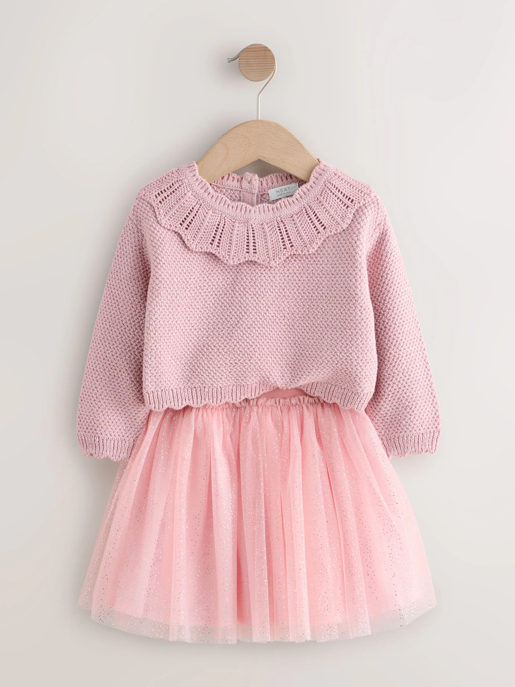 Roze - Collar Jumper and Mesh Skirt Set (3mths-10yrs)