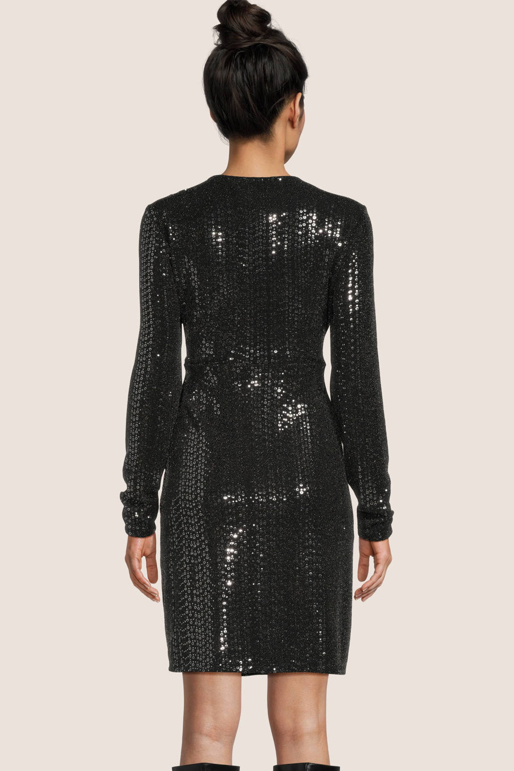 PIECES Maternity zwangerschapsjurk PMSIDDY met glitters zwart