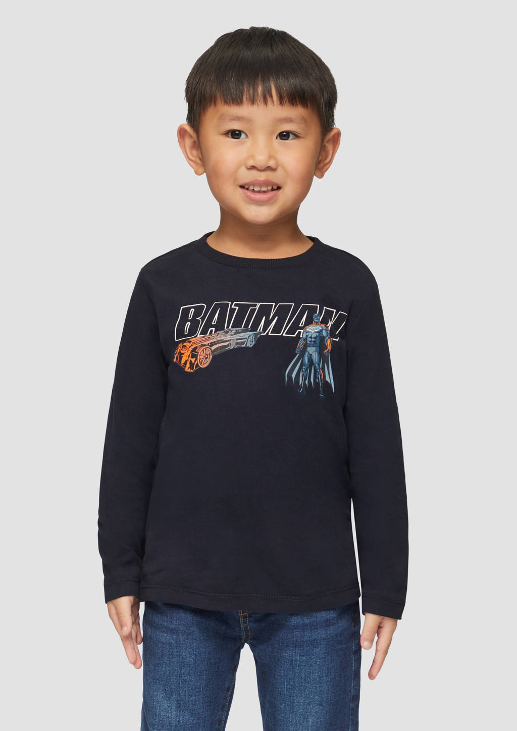 s.Oliver longsleeve met printopdruk donkerblauw