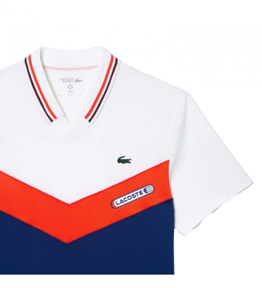 Camisa polo Lacoste Daniil Medvedev slim fit branca
