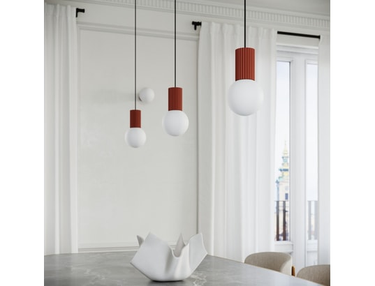 SOLLUX LIGHTING - Suspension Lampe suspendue halo 3p rouge ochra