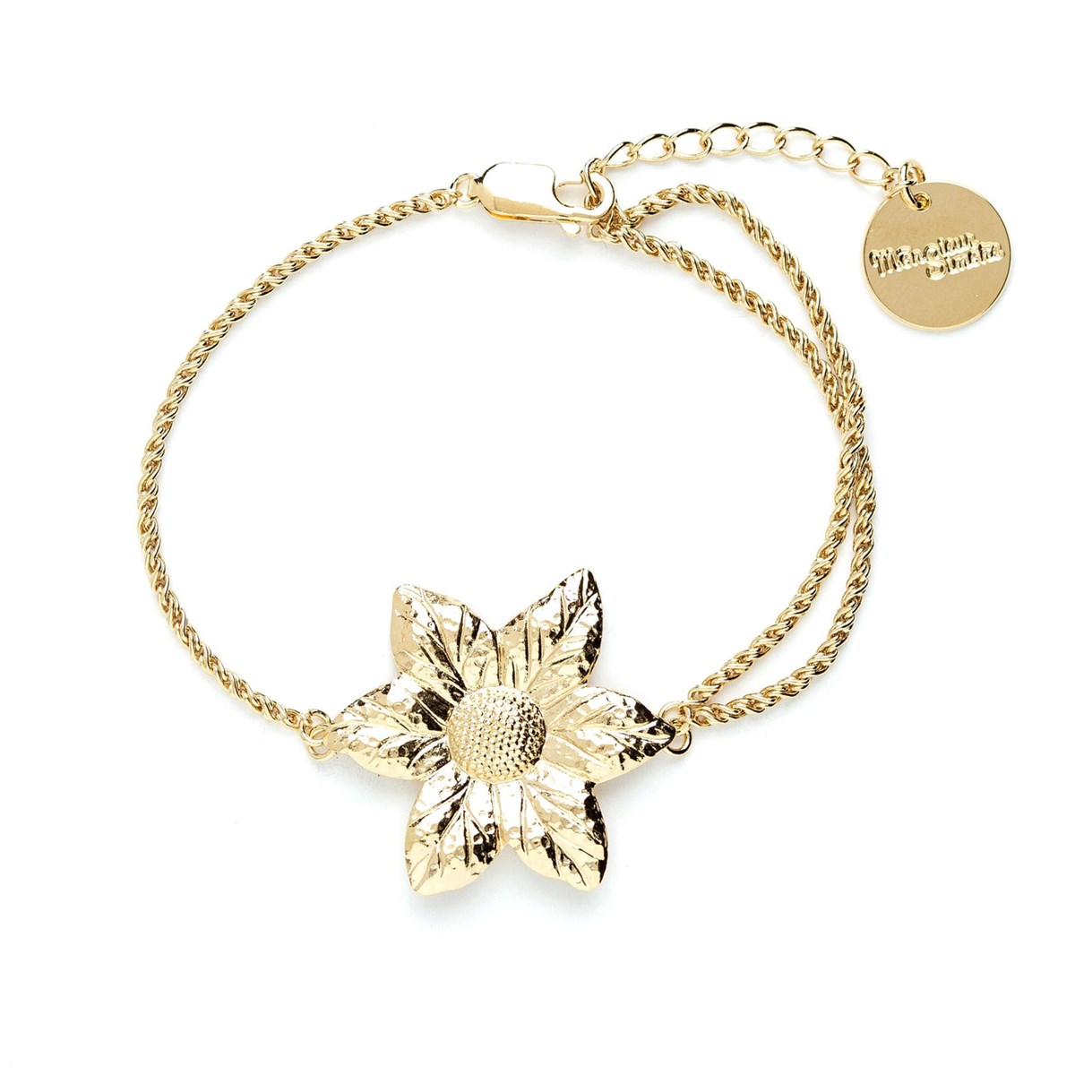 bracelet fleur doré à l'or fin - HESPÉRIS