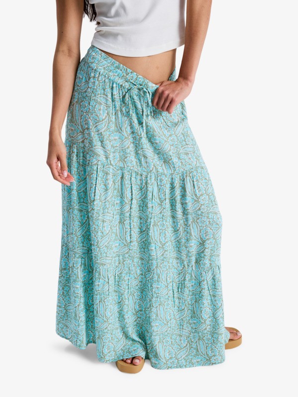 After Hours Crinkle Maxi Jupe longue fluide Vert Femme