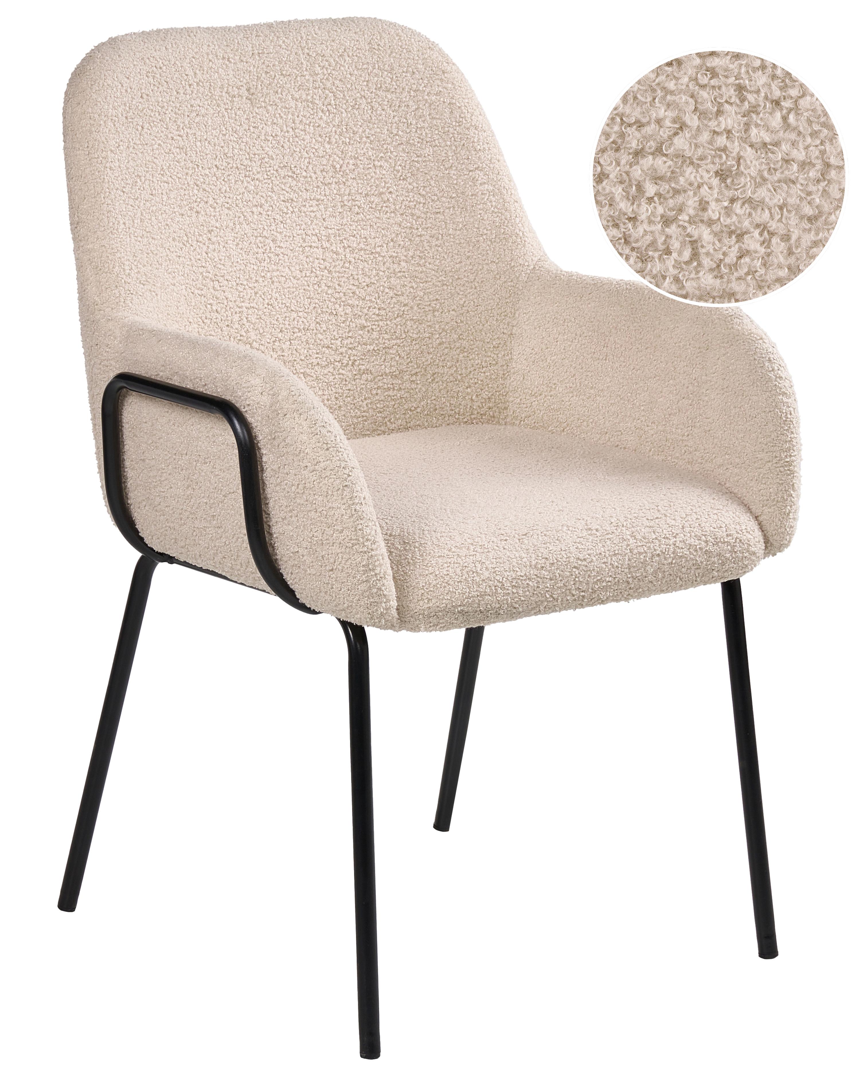 Eetkamerstoel ALGONA Bouclé Lichtbeige