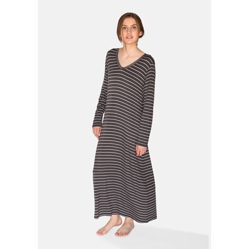 CCDK Jacqueline Langærmet Natkjole, Pavement Stripe, M
