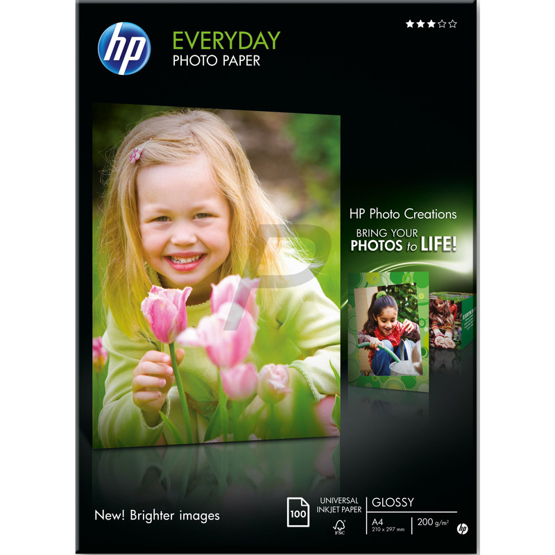 HP Everyday Fotopapier, 100 Blatt, A4, 200 g/m², glanz